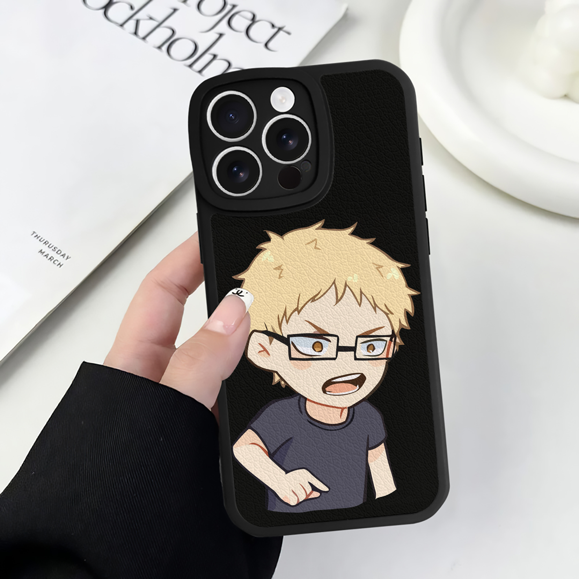 （画像用） ハイキュー!! Haikyu!! 【iPhone 16シリーズ対応】シリコンスマホケース（レザー調） 材質：シリコン